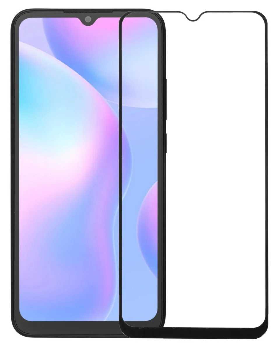 Защитное стекло &quotПремиум&quot для телефона Xiaomi Redmi 9 черное Салфетки в комплекте |