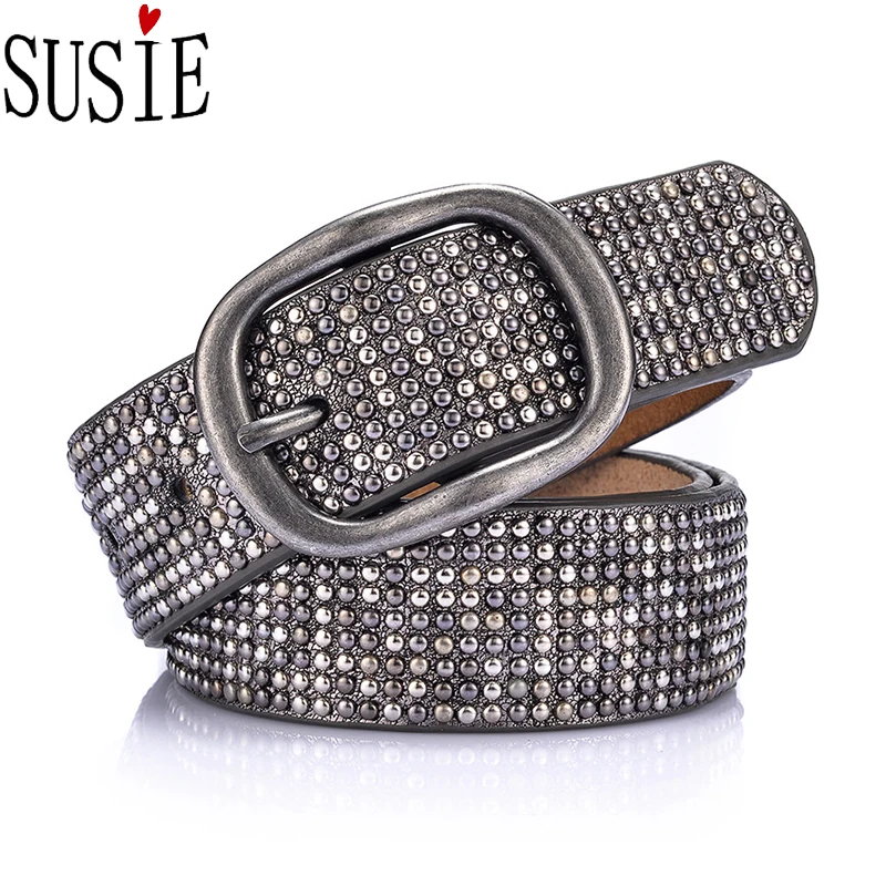 Роскошный ремень с заклепками Клубная одежда вечерние металлический пояс пряжка