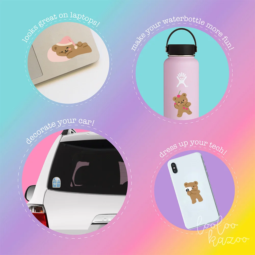 

60Pcs/pack Cute Lazy Bear Stickers Scrapbooking Decorative Sticker Korean DIY Diary Album Stick Label Kawaii Stationery