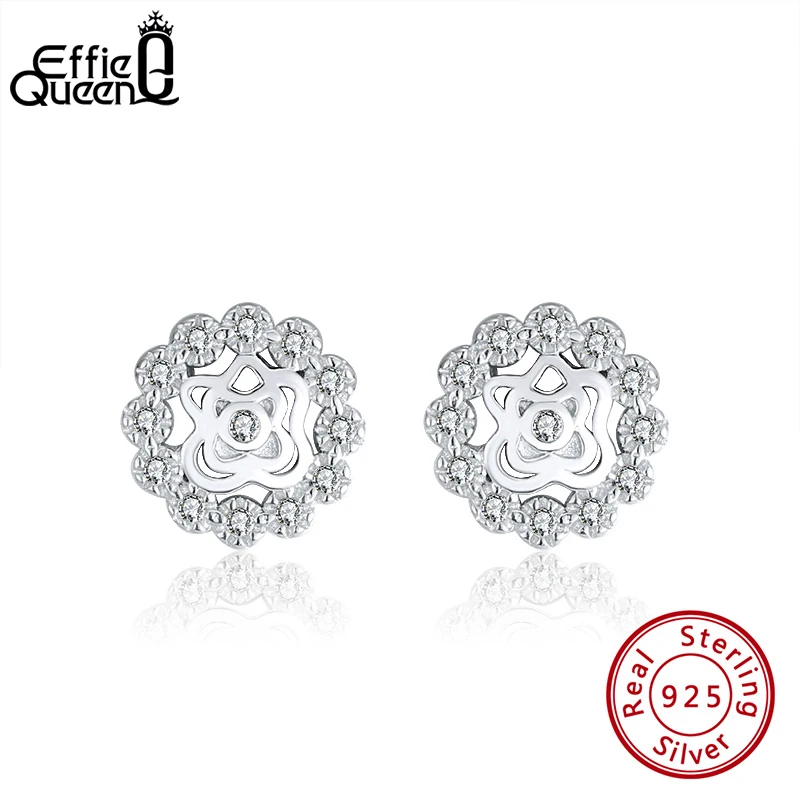 Effie Queen женские круглые серьги из стерлингового серебра 925 пробы с фианитом