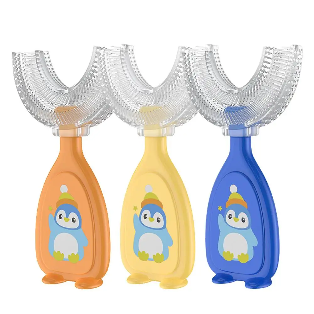 

Manual U-Shaped Toothbrush Food Grade Soft Silicone Brush Head 360 Degree Whole Mouth Manual Toothbrush For Toddlers and Childre