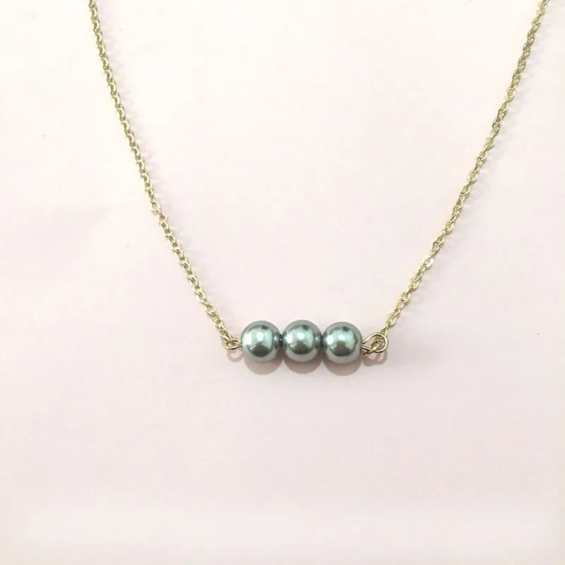 

simple natural Shell Bead Fashion Beaded Necklace for women personality round bead clavicle chain European and American