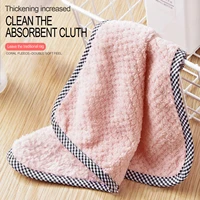 5pcs hangable double sided household kitchen rags gadgets microfiber towel cleaning cloth non stick oil thickened absorb washing