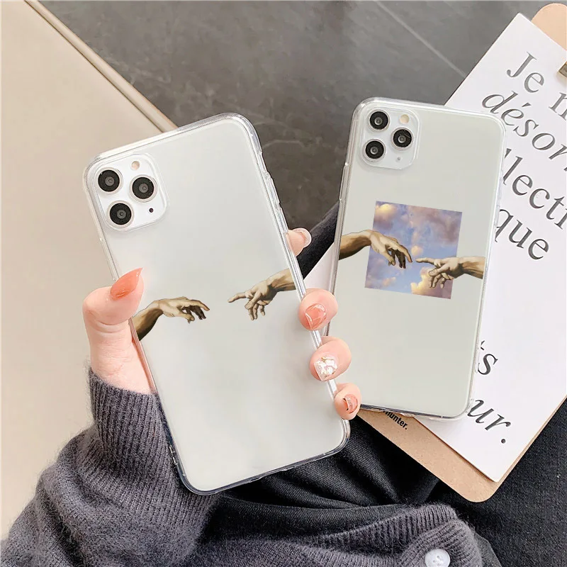 Прозрачный Забавный арт чехол на палец для телефона Xiaomi Note 10 9 9t lite POCO X3 Redmi 8 Pro 8t 9s