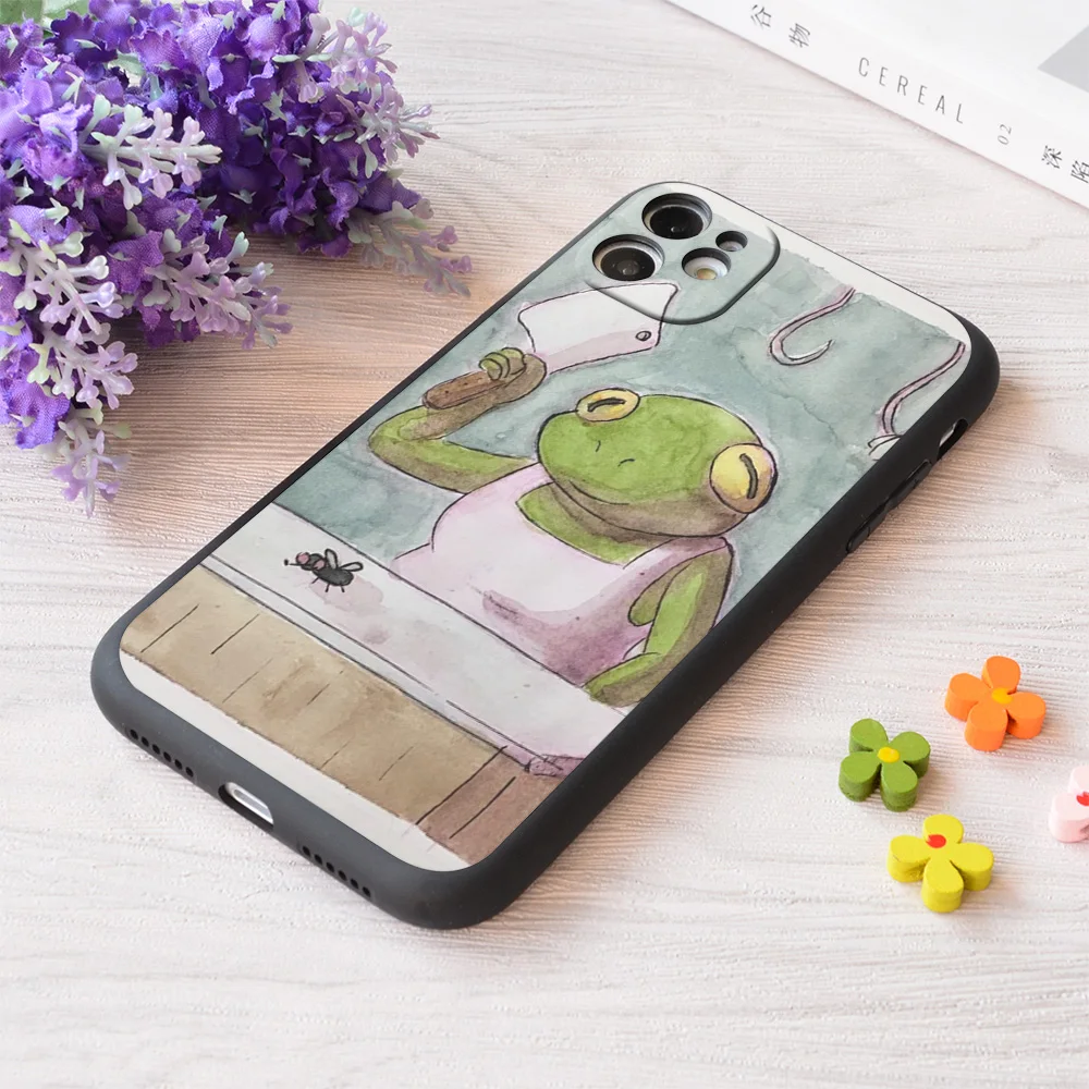 

For iPhone Butcher Frog Print Soft Matt Apple Case
