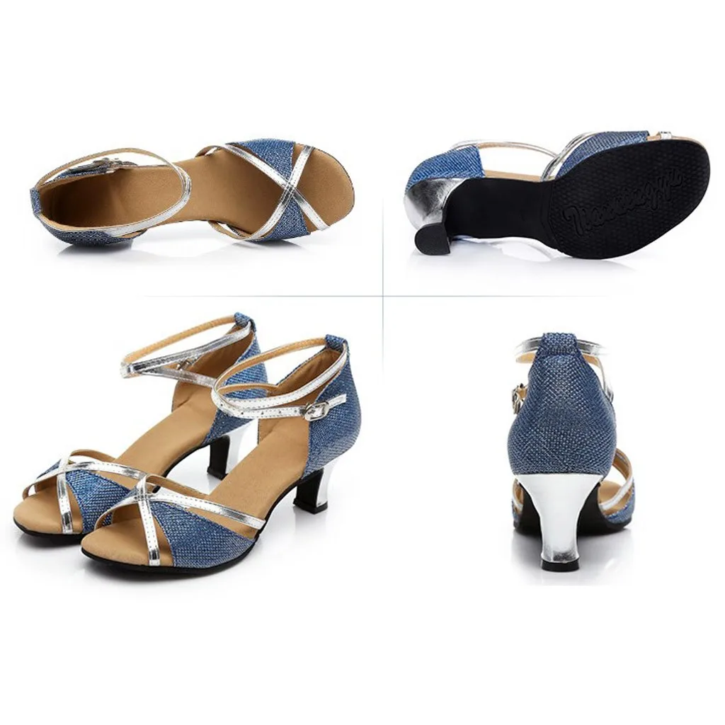 Женская обувь для латинских танцев Модная однотонная с перекрестными ремешками