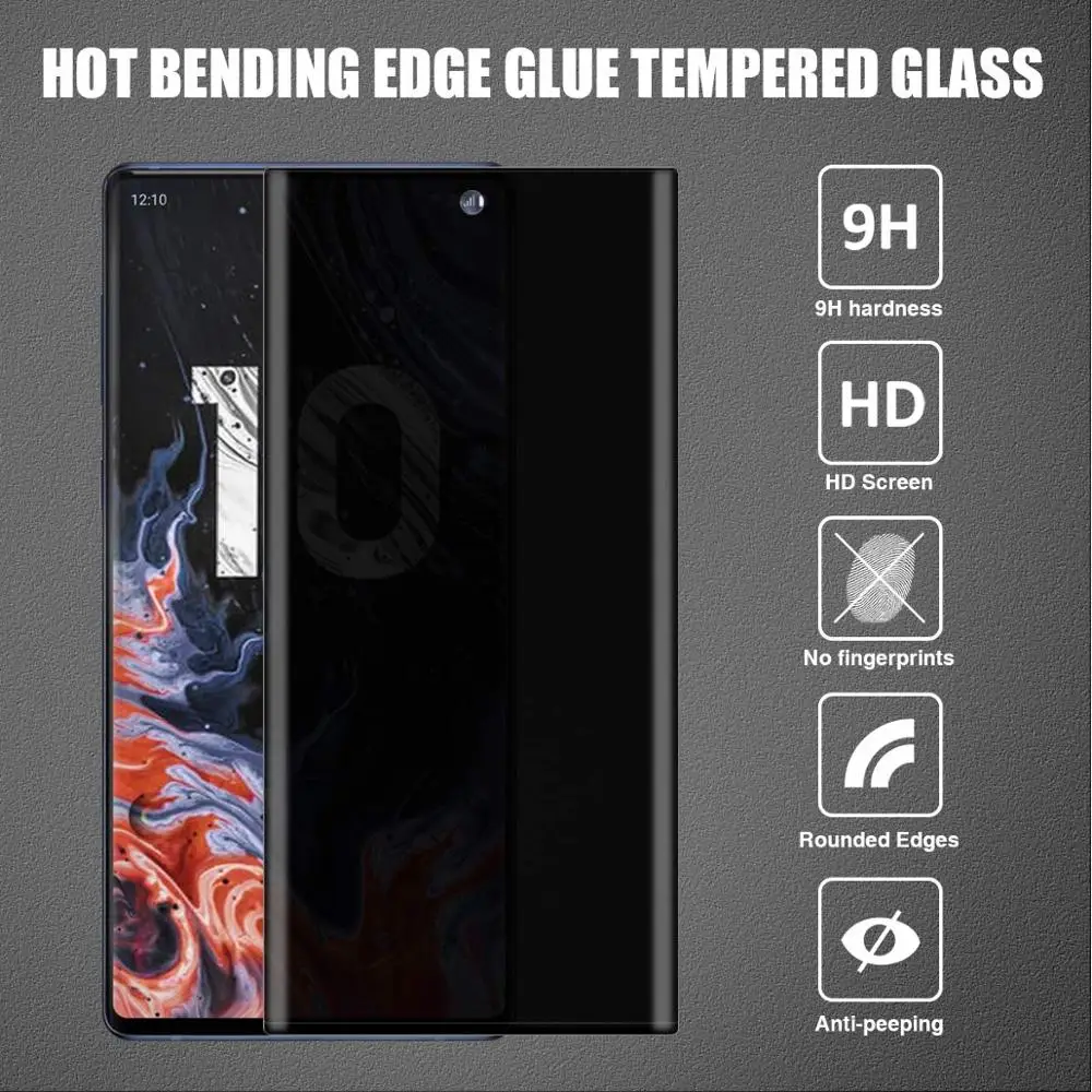 9H 3D полное покрытие конфиденциальности закаленное стекло для SAMSUNG Galaxy Note 8 9 10 S8 S9