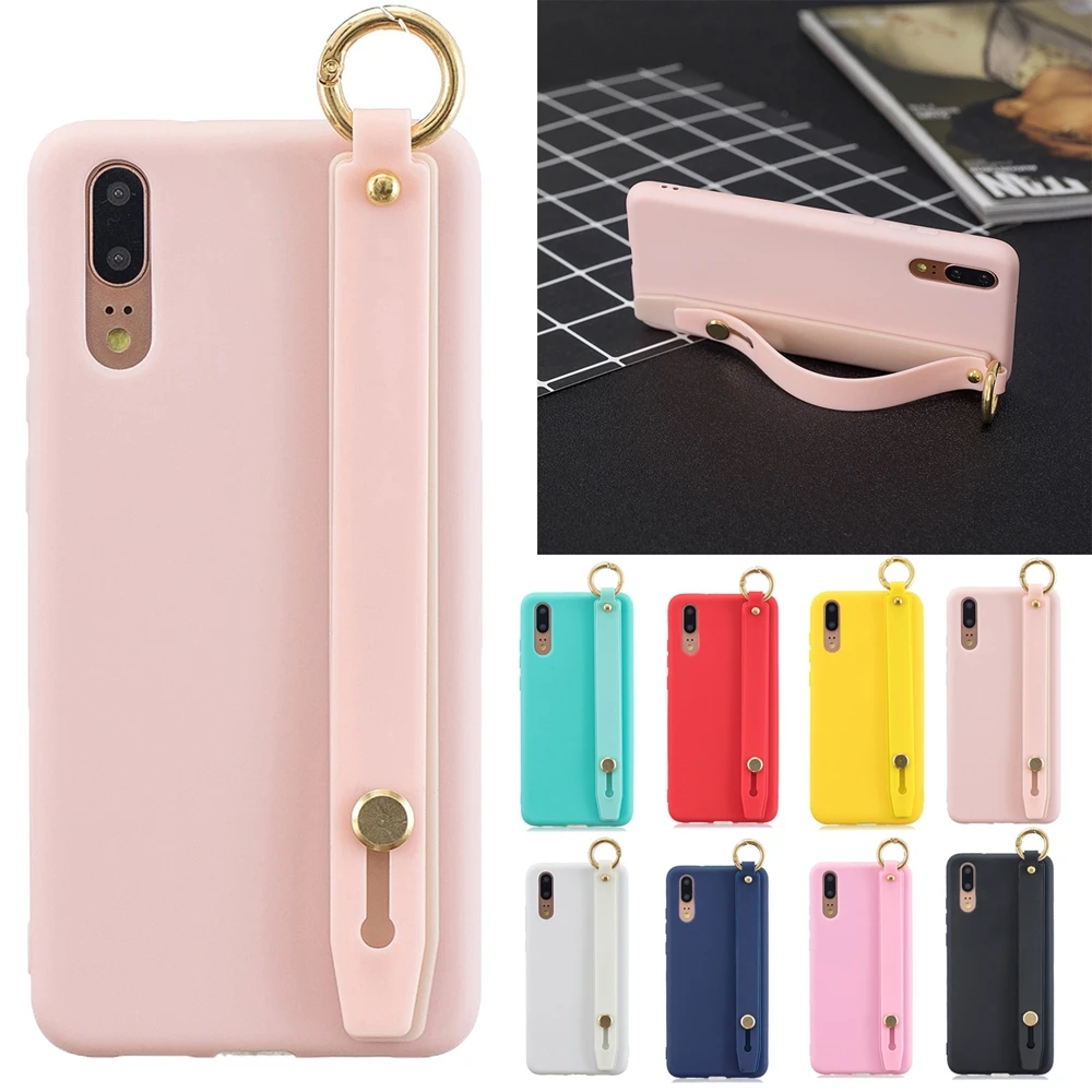 for Etui Samsung Galaxy A50 A70 Soft Case Wristband Phone Bracket Cover Funda A10 A20E A30 A40 A60 A80 Carcasa |