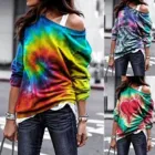 Модная блузка с принтом, с завязкой, рубашка с V-образным вырезом, топ, женская рубашка, Повседневная Блузка с длинным рукавом, осенние женские блузы, пуловеры, топы