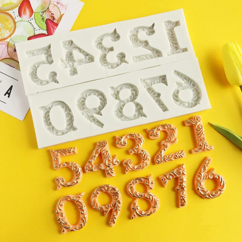 Рельефная цифровая силиконовая форма в стиле ретро для помадки шоколада цветов