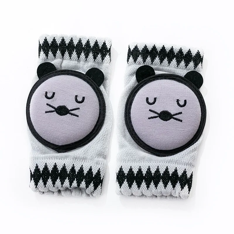 Rodilleras de algod&oacute;n para beb&eacute;, Protector bonito de dibujos animados para gatear, rodilleras cortas antideslizantes para beb&eacute; de 0 a 3 a&ntilde;os-4