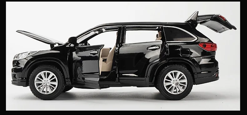 1:32 TOYOTA Highlander литья под давлением сплав модель автомобиля игрушка высокая имитация металла SUV модель 6 дверей может быть открыт подарок для детей Рождество