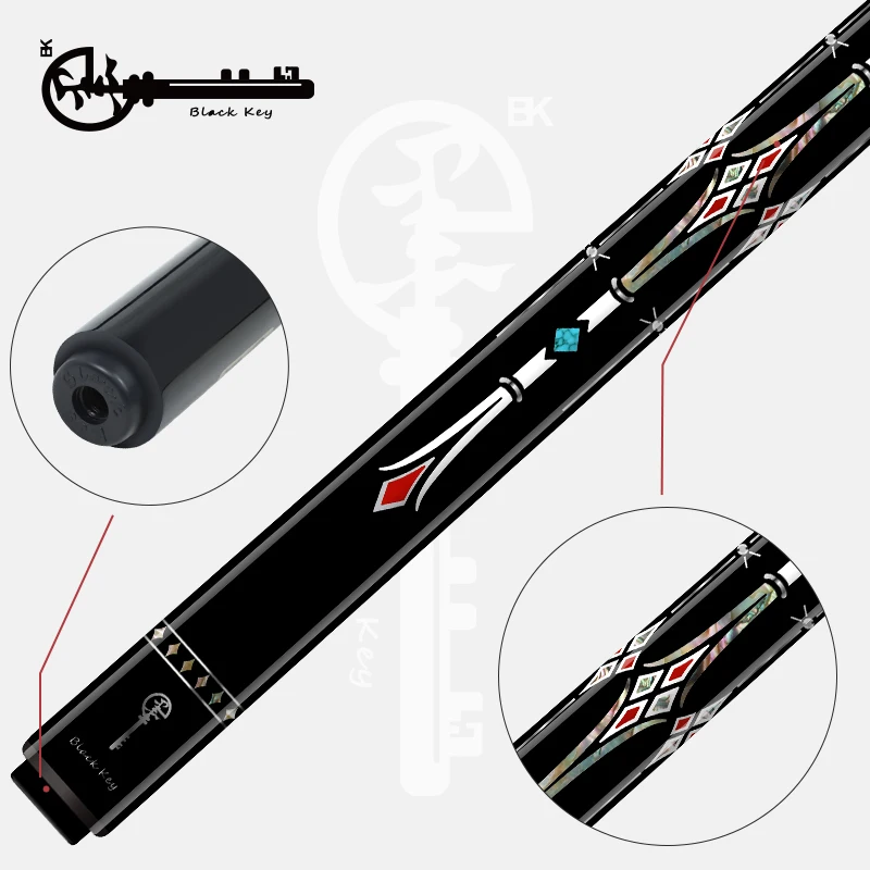 

BLACKKEY Pool Cue Snooker Customize Carbon Fiber Cue Technology Shaft Turquoise Abalone Shell Inlay Butt Blue Diamond Tip Kit