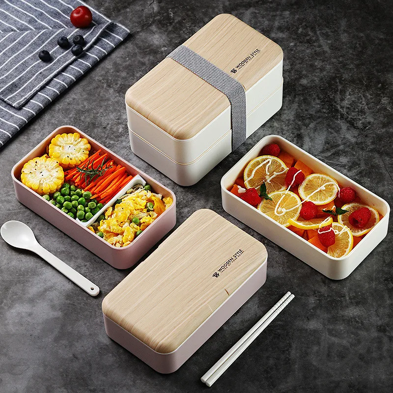 

Ланчбокс Bento в японском стиле для детей и взрослых, экологичный ланчбокс для детей, школьный Ланчбокс с ложкой, палочками для еды