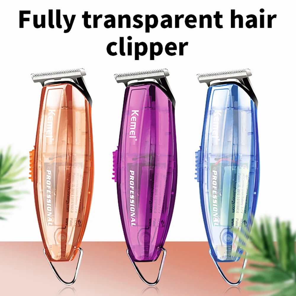 

Kemei 703L Clipper Professional Hair Cutting Machine Hair Clippers Rechargeable Trimmer Cover Transparent Waterproof Razor