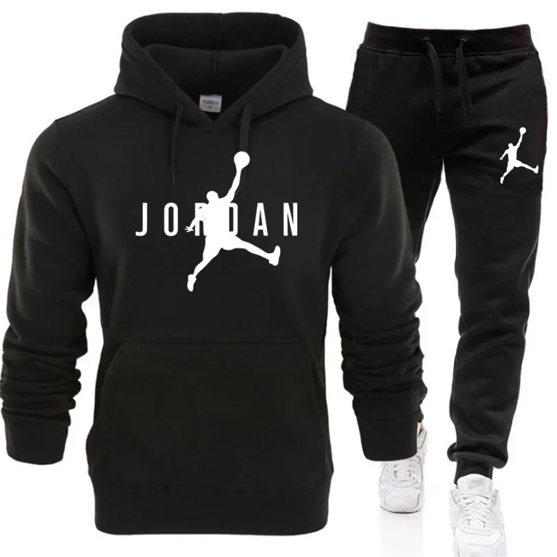 

Autumn and Winter men's hooded Sweater suit - Track Suit Sweatshirt Wool Hoodie + Sweatpants Jogging Ladies Pullover 3XL