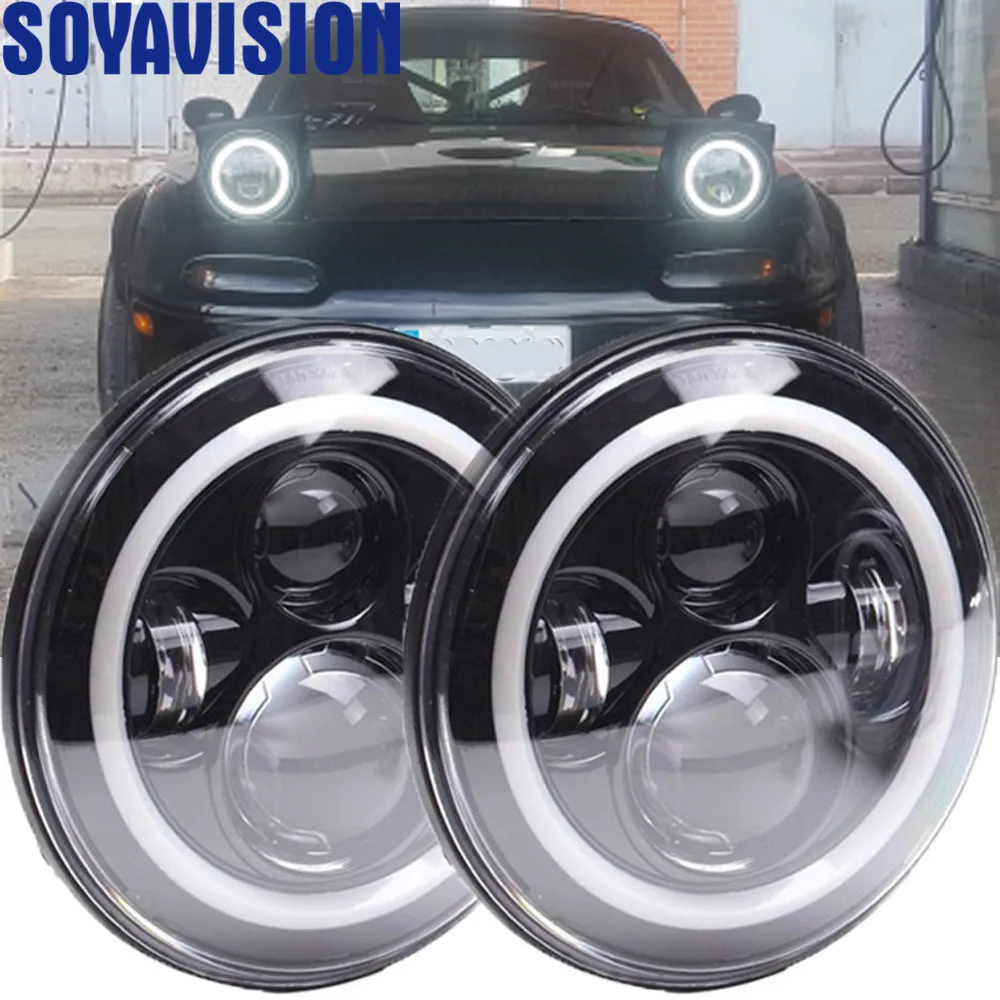 7 &quotсветодиодный фары Полный Halo Ангельские глазки огни для Мазда Miata MX5 H6024 90 97 Suzuki