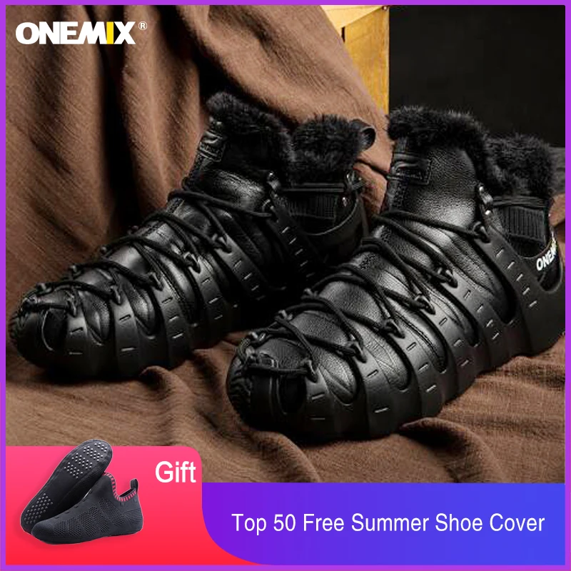 Фото ONEMIX новые зимние ботинки мужская обувь для треккинга нескользящая женщин