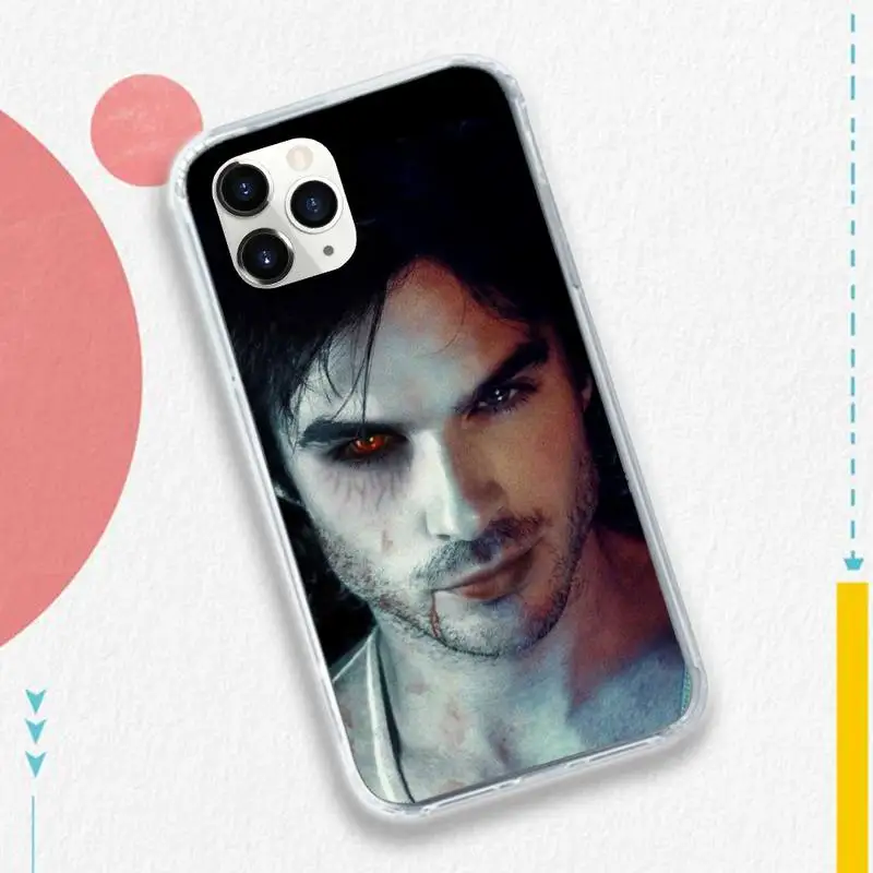 

ian somerhalder the Vampire Diaries Phone Cases Transparent soft For iphone 5 5s 5c se 6 6s 7 8 11 12 plus mini x xs xr pro max
