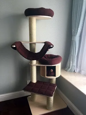 Массивная деревянная рама для лазания кошек Большая полка кошки сизаль