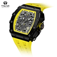 watches for men tsar bomba tonneau wristwatch waterproof chronograph japan quartz clock luxury fashion mens watch