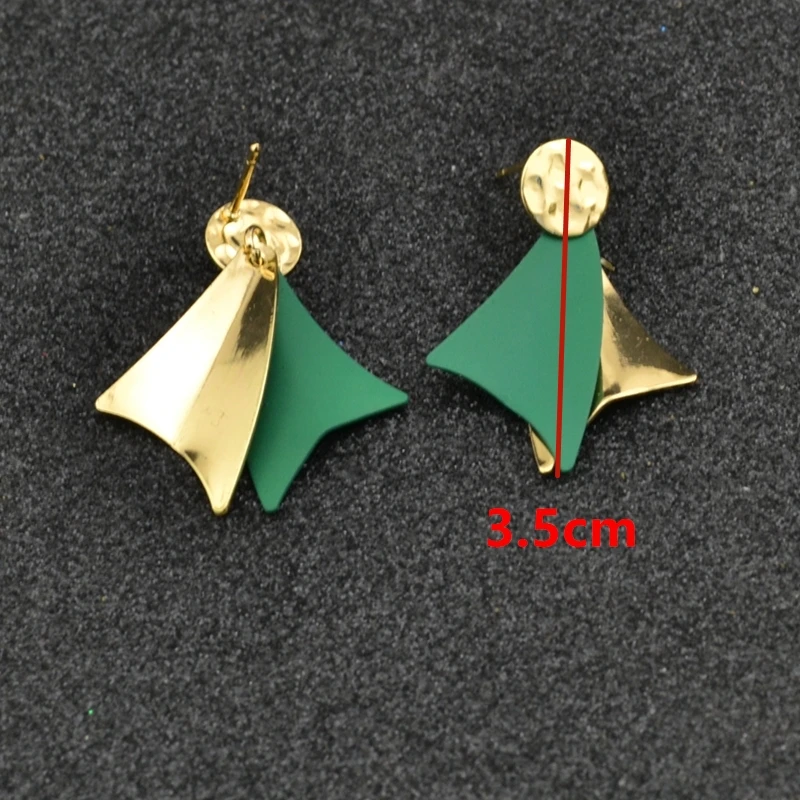 Висячие серьги для женщин Модная бижутерия аксессуары золотые зеленые