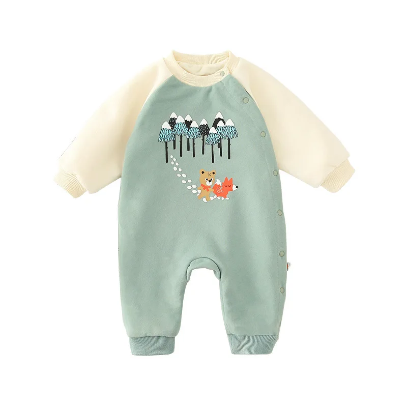 Осень зима 2019 Детский комбинезон с длинным рукавом и круглым вырезом|Ромперы| |