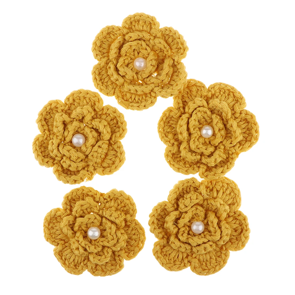 5 шт. пряжа крючком цветок ручной работы аппликации украшение Сделай Сам шитье
