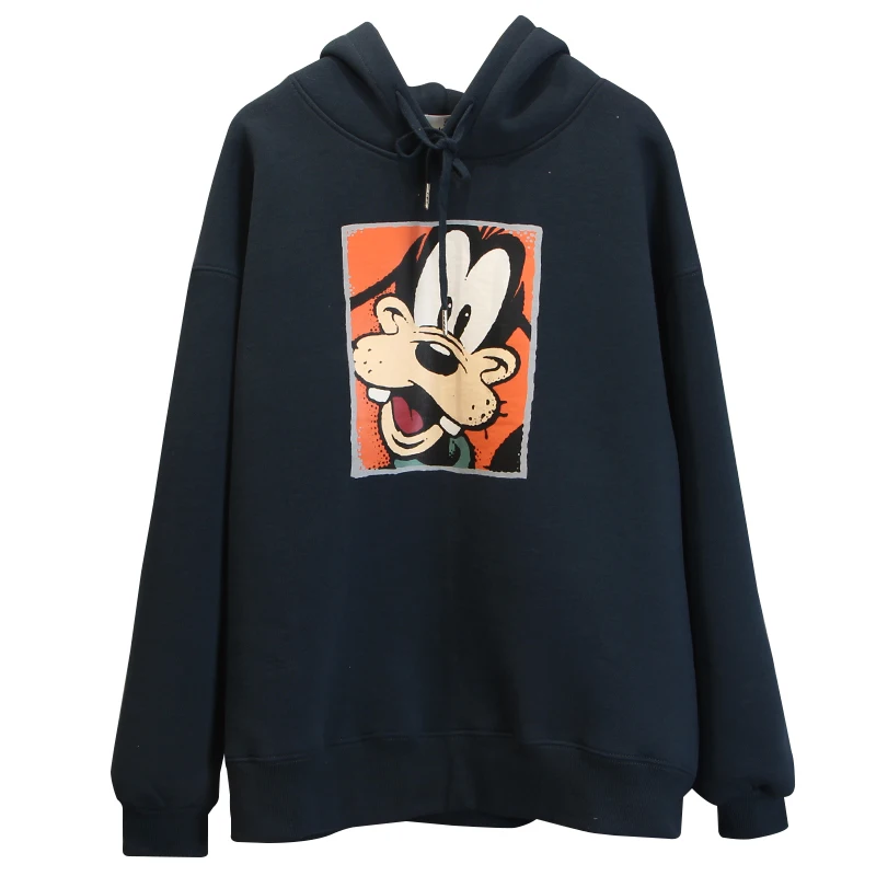 

2020 Spring and Autumn Black Cartoon Dog Print Harajuku Women's Hoodie