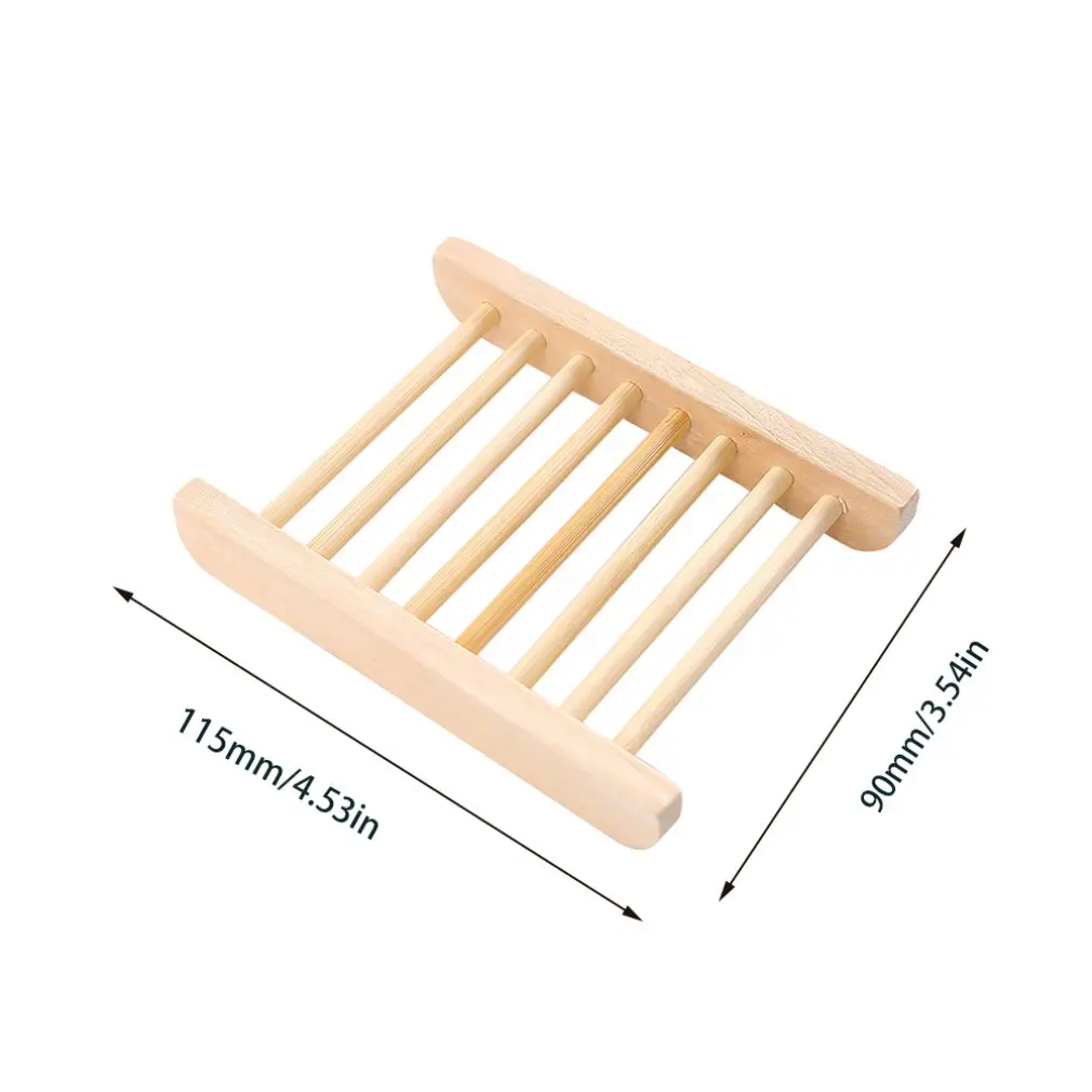 

Wooden Soap Dishes Tray Holder Storage Soap Rack Plate Box Container Drain Rack Holder Portable Bathroom Soap Dish Storage Box