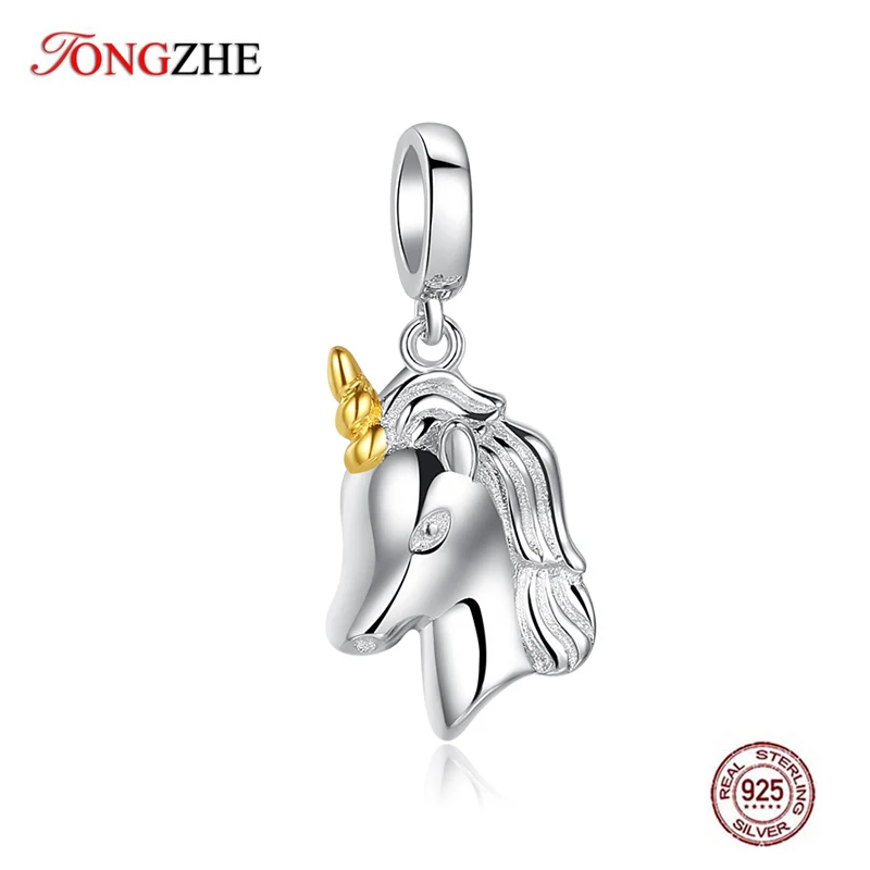 TONGZHE 2019 Подвеска из настоящего серебра 925 пробы лошадь животное мини-Подвески для