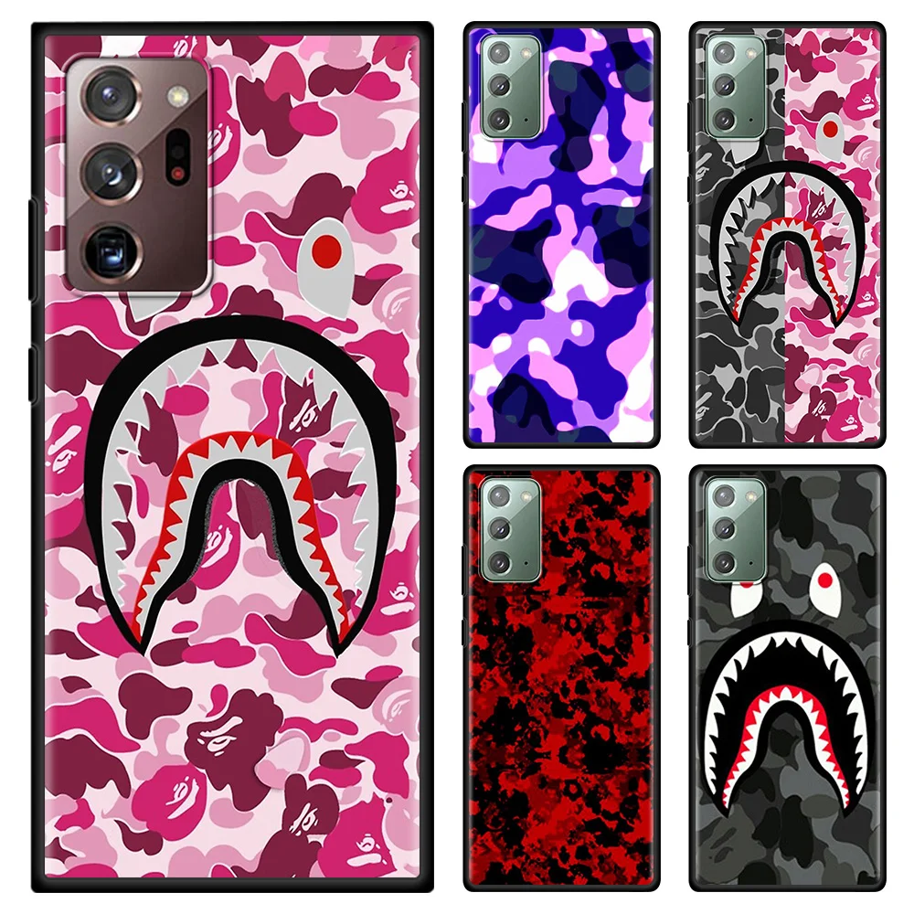

Cartoon Camo Phone Case For Samsung Note 20 Ultra 10 Lite Plus 9 8 Shell Black TPU Silicone Cover Capa Fundas Para Coque