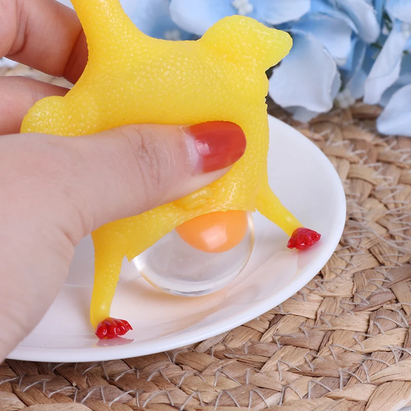 

Adult Kids Toys Squeeze Toy Stress Relief Funny Egg Laying Key Chain Creative Squishy Halloween Gift For Child