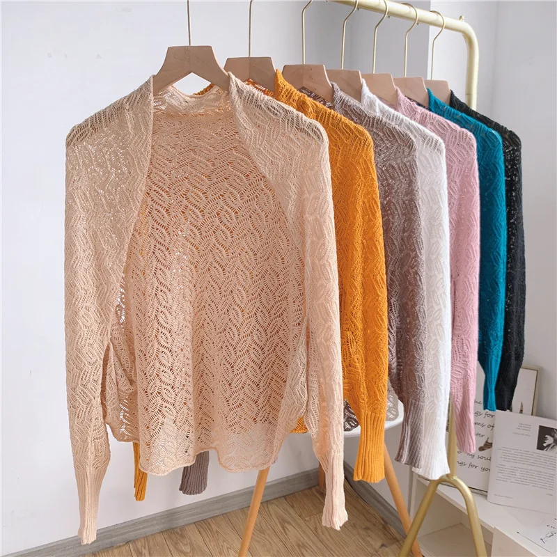 

Женская Летняя трикотажная шаль с длинным рукавом