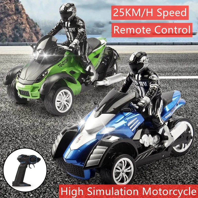 

2.4GHz Remote Control stunt motorbike 25KM/H High Speed remote control Racing drift Car with flash light Motorcycle Kid Gifts