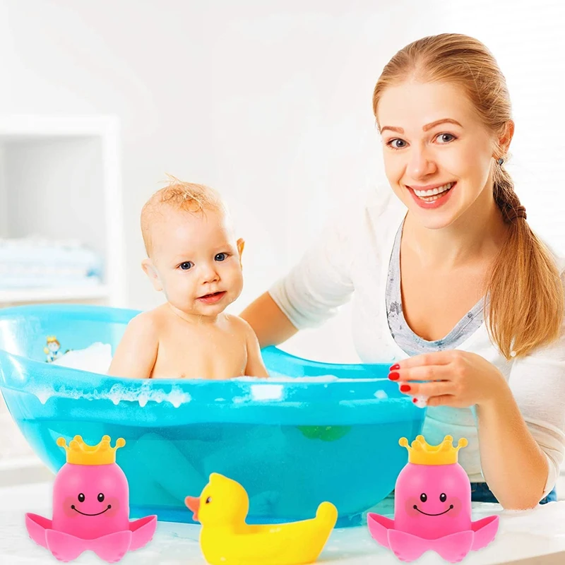 

6PCS Baby Bath Toys Octopus Stacking Cups Sea Animal Baby Shower Bathroom Taste Game for Infant and Kids