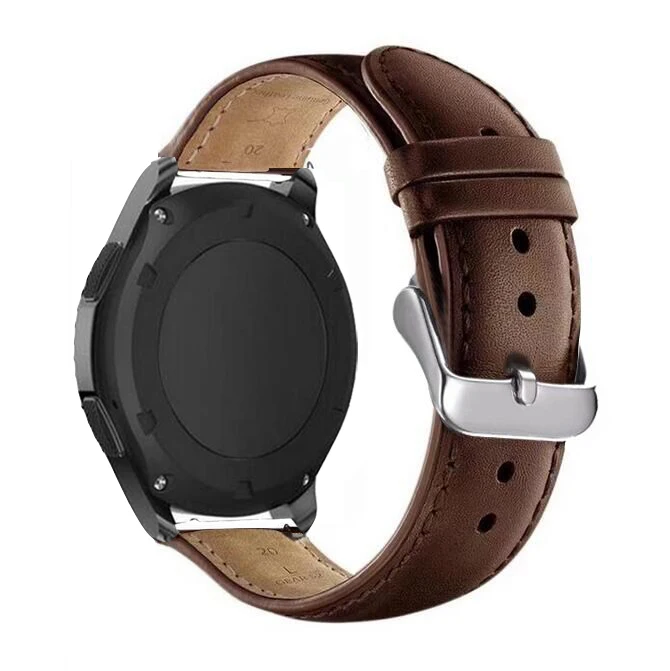 dark brown 22 20 мм ремешок huami amazfit bip huawei gt 2 для samsung gear sport S2 S3 Classic Frontier galaxy watch active 42 мм 46 honor magic - Цвет ремешка: dark brown