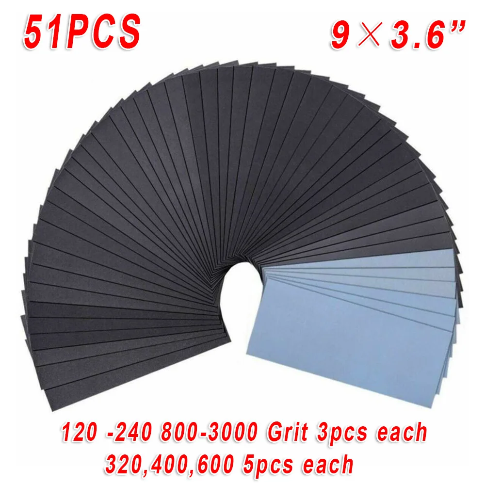 

Metal Sandpaper Tensile resistant Tools Multi-functional Polishing 51Pcs