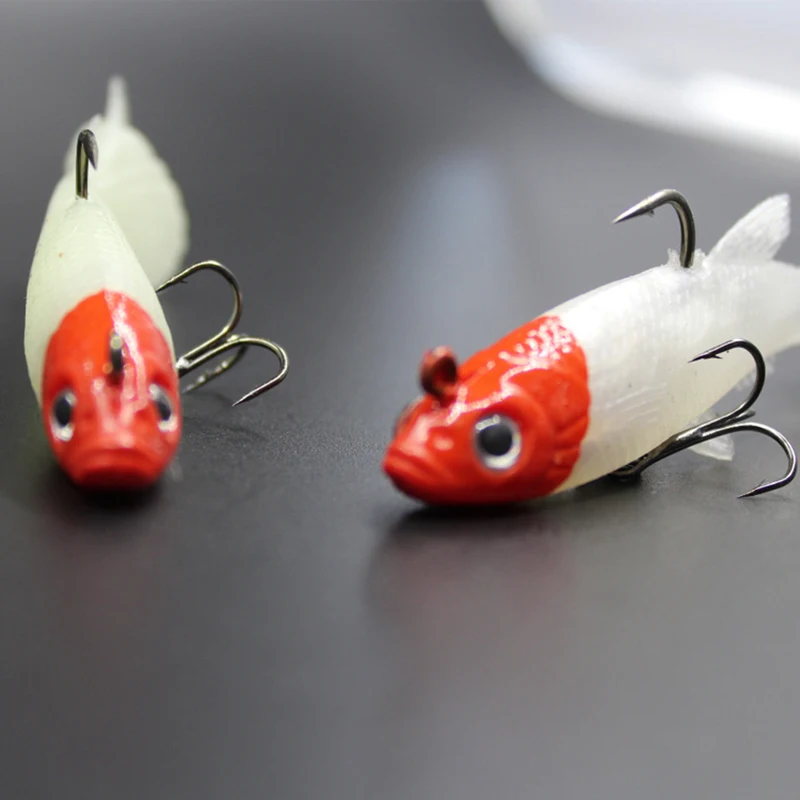 Приманка с объемными глазами красная белая приманка 8 см 14 г искусственные