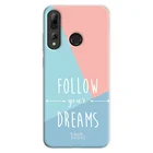 FunnyTechЧехол для Huawei P Smart Plus 2019  Honor 20 Lite l фраза Follow your dreams фон триколор