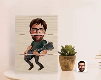 personalized men s guitarist caricature of authentic desktop wood pallet %c3%a7er%c3%a7eve 1