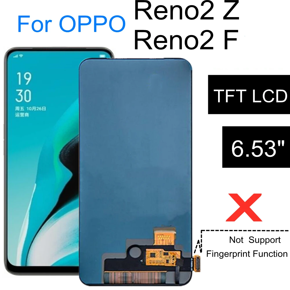 

6.5" TFT For OPPO Reno2 Z Reno 2Z 2 Z CPH1945 PCKM70 / Reno2 F CPH1989 LCD Display Touch Screen Digitizer Assembly Replacement