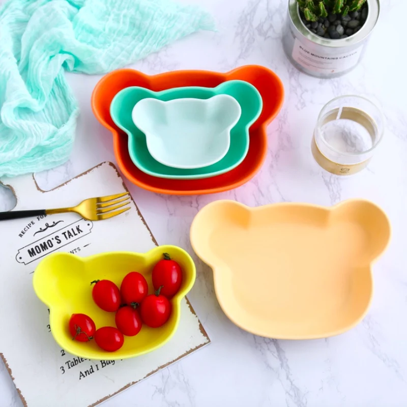 Керамическая миска для детского ужина в форме медведя из мультфильма милый набор