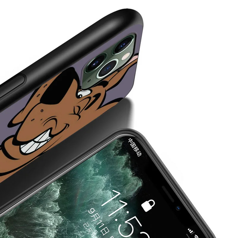

Cartoon Cute SCOOBYDOODOG For Apple iPhone 12 11 XS Pro Max Mini XR X 8 7 6 6S Plus 5 SE 2020 Black Cover Phone Case
