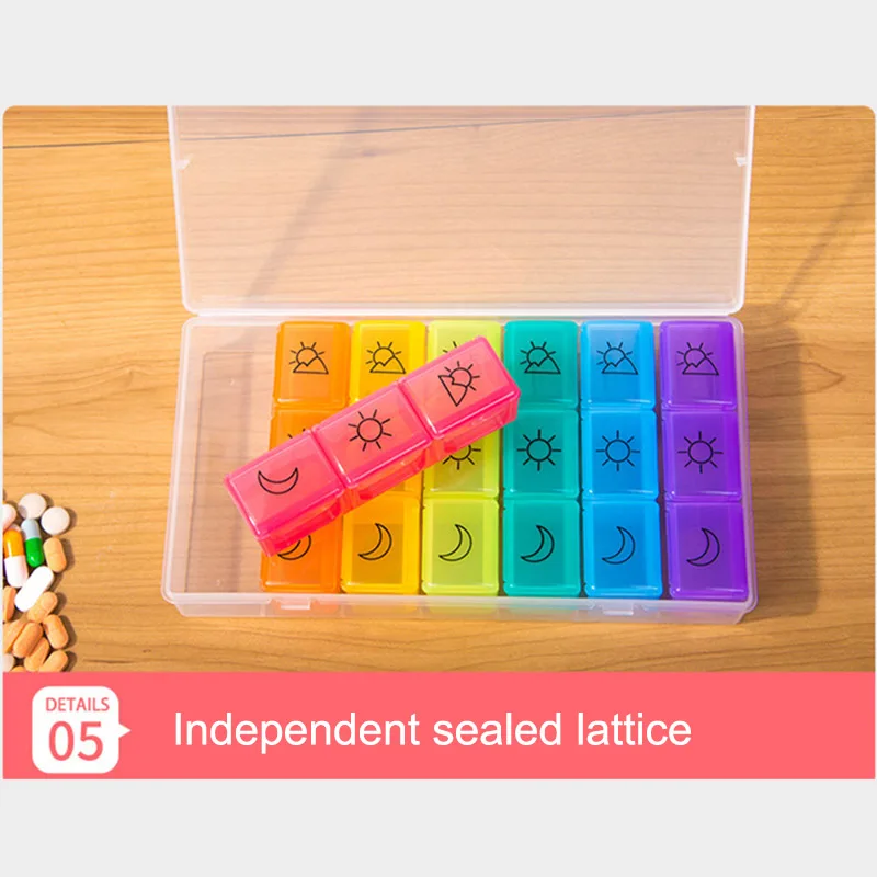 Ящик для хранения таблеток Медицина Чехол 7 дней Органайзер 28 отсеков в 4 раза