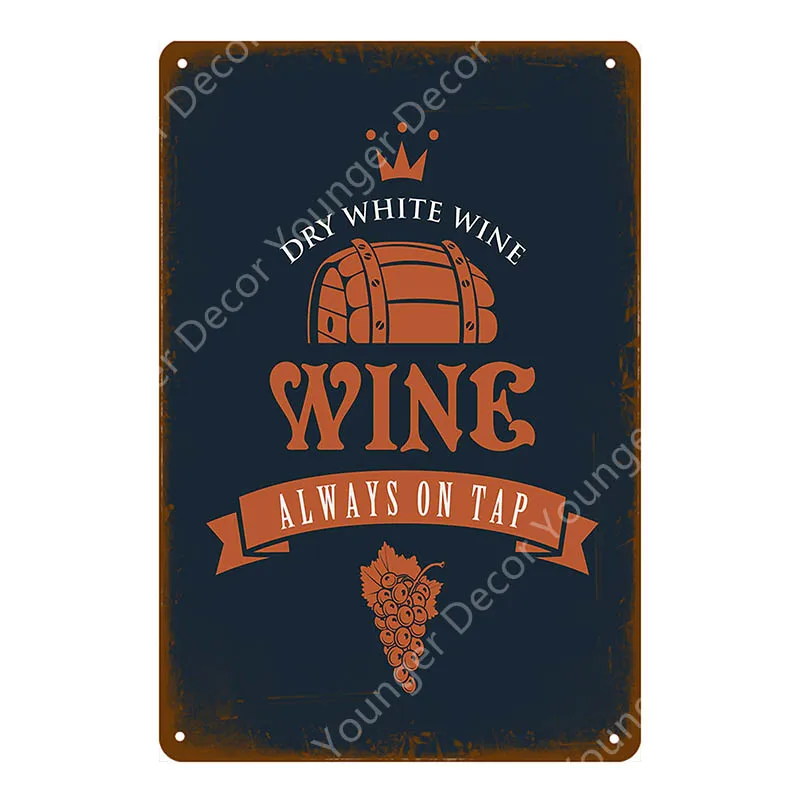 YD4221F Man Cave Drinks Beers Decoration Vintage Metal Tin Signs Gin Tonic Wine Plaque Shabby Chic Pub Bar Casino Poster Wall Art Decor - Цвет: YD4221F