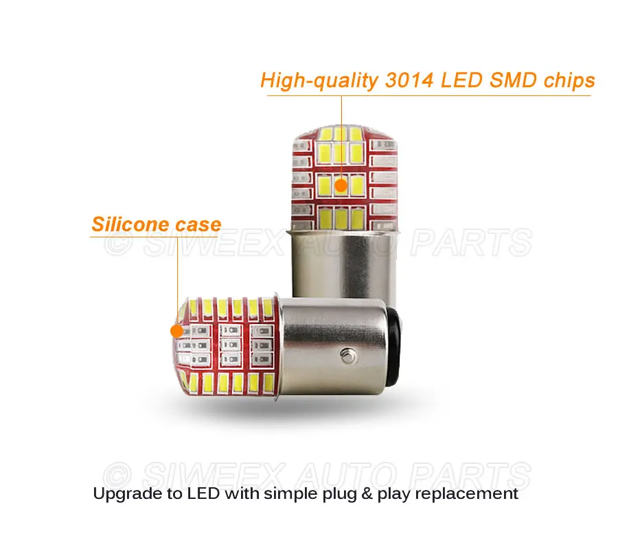 1 шт. 1157 BAY15D 42 SMD 3014 Автомобильный светодиодный фонарь вспышка лампы стоп сигнала