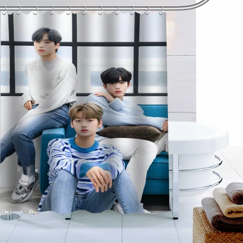 

New WEi KPOP Shower Curtain Polyester Fabric High Defintion Print Bathroom Curtain Waterproof 12 Hook Bath Curtain 0622
