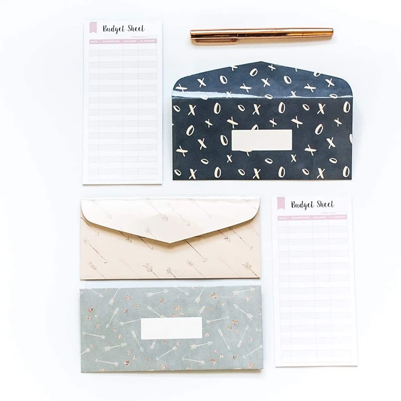 

12Pcs Budget Envelopes Laminated Cash Envelope System for Cash Savings Plus 12 Budget Sheets