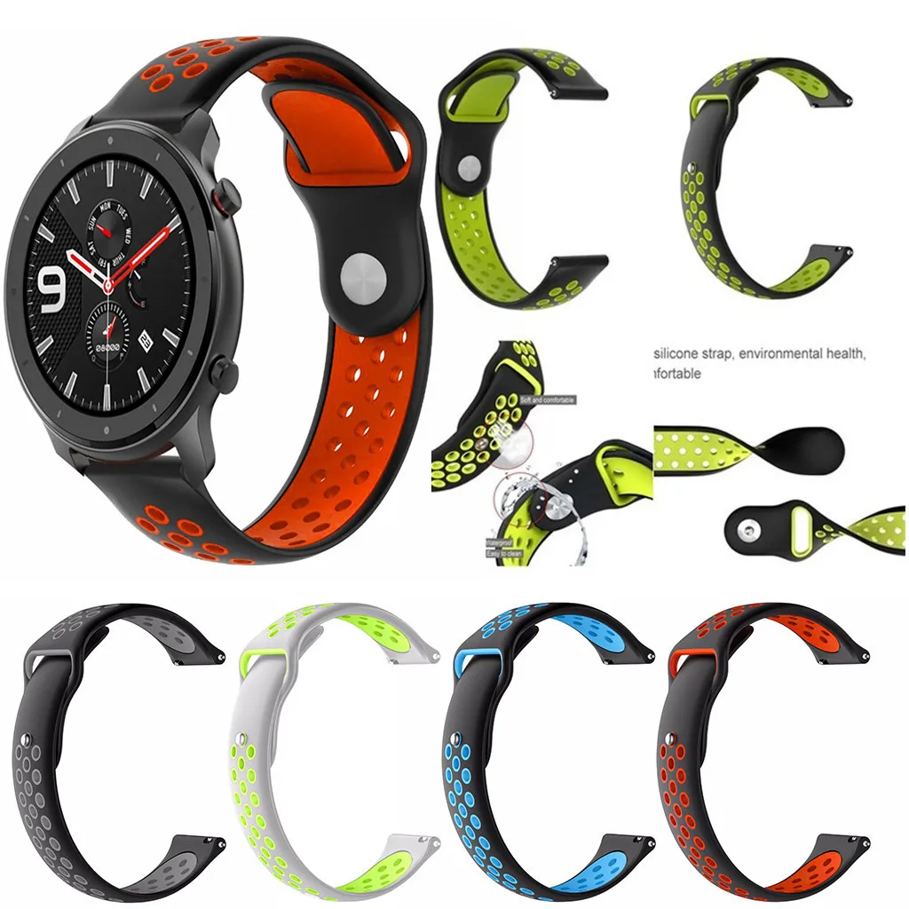 Силиконовый ремешок для Huami AMAZFIT GTR 47 мм, ремешок для умных часов, легкий ремешок для мужчин, Т-образный ремешок, спортивный браслет для женщин и мужчин, 19Aug